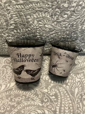 Retired Primitives by Kathy Spooky Image Vintage Halloween Nesting Buckets Pair
